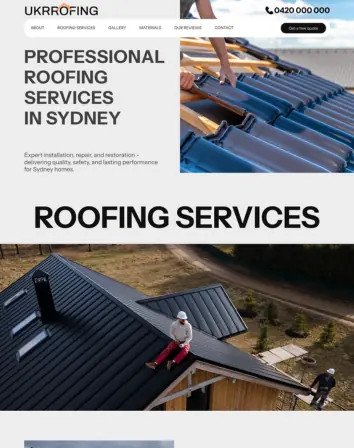 Ukrrofing roofing solutions website